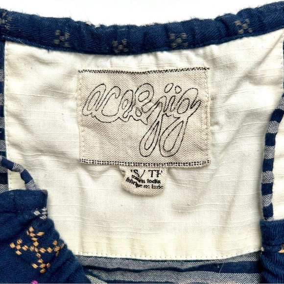 Ace & Jig Tie Neck Jumpsuit Sleeveless Jumper Overall Onesie Romper Blue Size XS - Picture 10 of 11